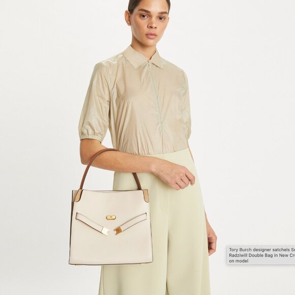 Tory Burch Small Lee Radziwill Double Satchel Bat – New Cream - Picture 4 of 11